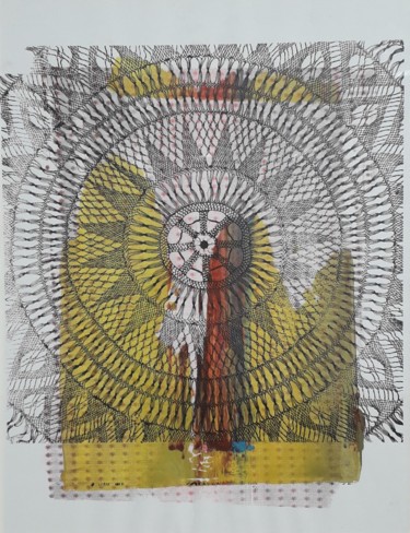 Gravures & estampes intitulée "Rouages 2" par Agnès Leblond, Œuvre d'art originale, Sérigraphie