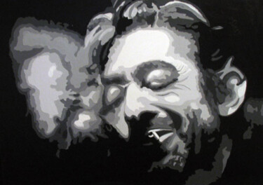 Peinture intitulée "Serge Gainsbourg" par Lady Caviar, Œuvre d'art originale