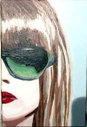 Painting titled "Fatale blonde" by Lady Caviar, Original Artwork