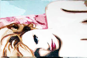 Peinture intitulée "Blonde désir" par Lady Caviar, Œuvre d'art originale