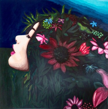 Peinture intitulée "Soir d'équinoxe d'h…" par Lady Caviar, Œuvre d'art originale, Acrylique