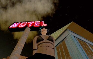 Arte digitale intitolato "Le motel" da Lady Caviar, Opera d'arte originale