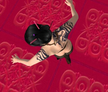 Цифровое искусство под названием "Le tatouage" - Lady Caviar, Подлинное произведение искусства