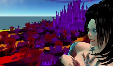 Digitale Kunst getiteld "Le chateau virtuel" door Lady Caviar, Origineel Kunstwerk