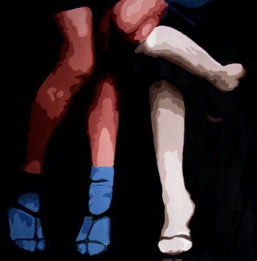 Peinture intitulée "Les jambes des fill…" par Lady Caviar, Œuvre d'art originale