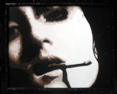 Peinture intitulée "La fumeuse" par Lady Caviar, Œuvre d'art originale