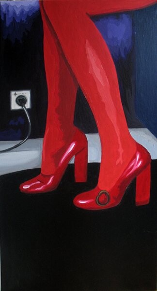 Peinture intitulée "La prise electrique" par Lady Caviar, Œuvre d'art originale