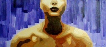Painting titled "Emotion purple" by Lady Caviar, Original Artwork