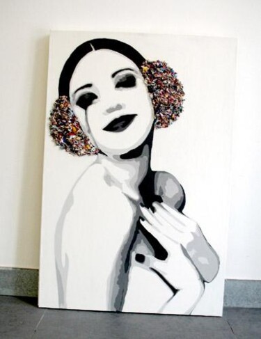 Peinture intitulée "Sue et les couleurs" par Lady Caviar, Œuvre d'art originale