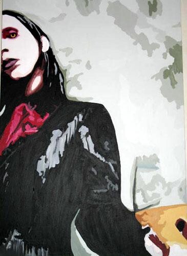 Painting titled "Marilyn Manson" by Lady Caviar, Original Artwork