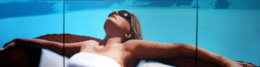 Peinture intitulée "La piscine" par Lady Caviar, Œuvre d'art originale, Acrylique