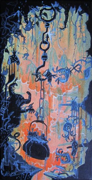 Peinture intitulée "sous sol" par Lady Pocket, Œuvre d'art originale