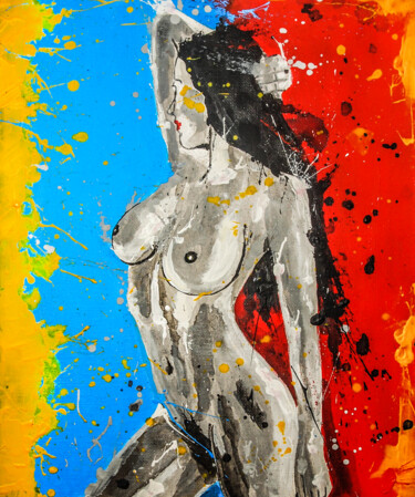 Картина под названием "Hot Summer 1" - Lady Redhorns, Подлинное произведение искусства, Акрил