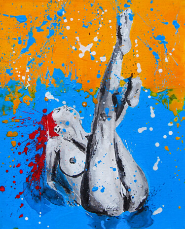 Картина под названием "Hot Summer 3" - Lady Redhorns, Подлинное произведение искусства, Акрил