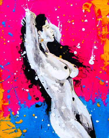 Картина под названием "Hot Summer 4" - Lady Redhorns, Подлинное произведение искусства, Акрил