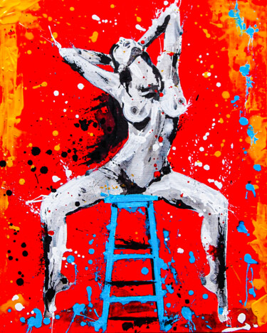 Картина под названием "Hot Summer 5" - Lady Redhorns, Подлинное произведение искусства, Акрил