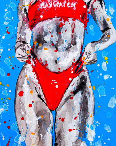 Pintura intitulada "Hot Summer 7" por Lady Redhorns, Obras de arte originais, Acrílico