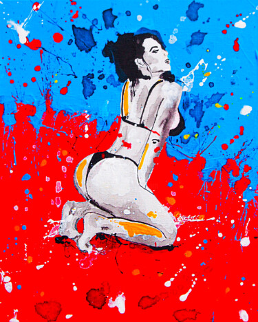 Картина под названием "Hot Summer 9" - Lady Redhorns, Подлинное произведение искусства, Акрил