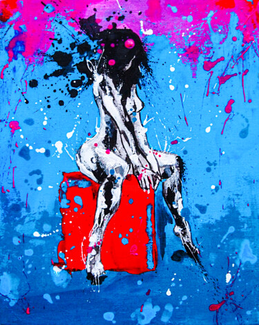 Картина под названием "Hot Summer 13" - Lady Redhorns, Подлинное произведение искусства, Акрил