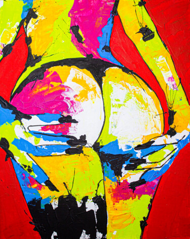 Картина под названием "Perfect Shape 11" - Lady Redhorns, Подлинное произведение искусства, Акрил