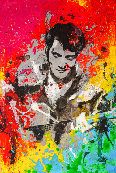 Painting titled "Elvis" by Lady Redhorns, Original Artwork, Acrylic