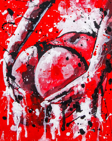 Malerei mit dem Titel "lady in Red" von Lady Redhorns, Original-Kunstwerk, Acryl