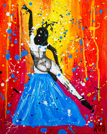 Картина под названием "Ballerina" - Lady Redhorns, Подлинное произведение искусства, Акрил