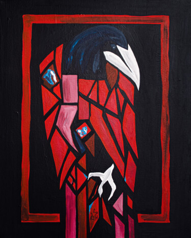 Картина под названием "Shattered by Hope" - Lady Redhorns, Подлинное произведение искусства, Акрил