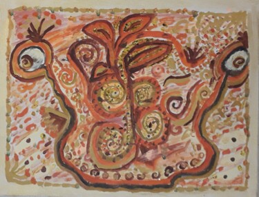 Malerei mit dem Titel "🤎Inspiração dupla💛" von Ladythelu, Original-Kunstwerk, Acryl