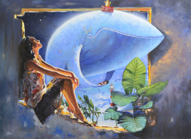 Картина под названием "THE KEEPER OF DREAMS" - Artem Lozhkin, Подлинное произведение искусства, Масло