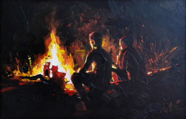 Painting titled "Calmness" by Artem Lozhkin, Original Artwork, Oil