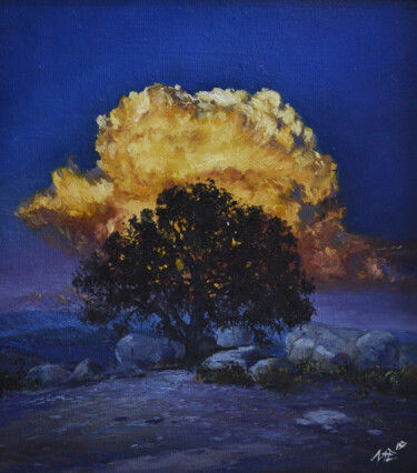 Pittura intitolato "Sunset" da Artem Lozhkin, Opera d'arte originale, Olio
