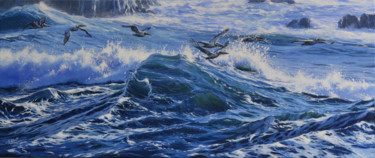 Malerei mit dem Titel "FREE FLIGHT" von Artem Lozhkin, Original-Kunstwerk, Öl