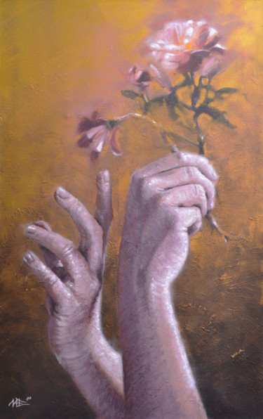 Painting titled "Tenderness." by Artem Lozhkin, Original Artwork, Oil