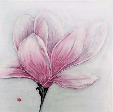 Painting titled "Magnolia 2" by Laetitia Piazzoli, Original Artwork, Acrylic Mounted on Wood Stretcher frame
