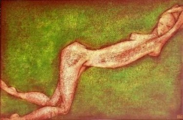 Painting titled "Lilith" by Laetitia Piazzoli, Original Artwork, Acrylic Mounted on Wood Stretcher frame