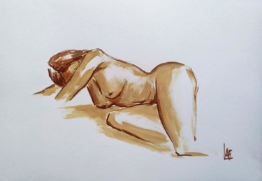 Drawing titled "Elle 2" by Laetitia Piazzoli, Original Artwork, Acrylic