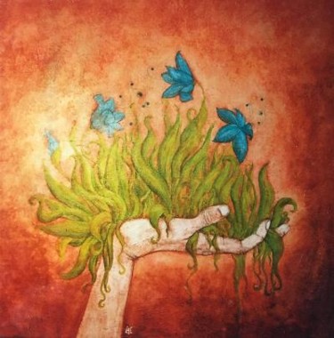Картина под названием "Symbiose 1" - Laetitia Piazzoli, Подлинное произведение искусства, Акрил Установлен на Деревянная рам…