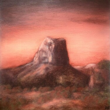 Ζωγραφική με τίτλο "Mont Aiguille" από Laetitia Piazzoli, Αυθεντικά έργα τέχνης, Ακρυλικό Τοποθετήθηκε στο Ξύλινο φορείο σκε…