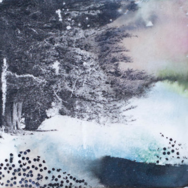 Peinture intitulée "La forêt sur la mer…" par Laetitia Vasseur, Œuvre d'art originale, Encaustique Monté sur Panneau de bois