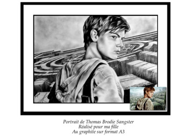 Drawing titled "Portrait de Thomas…" by Laetitia Passion Dessin, Original Artwork, Graphite