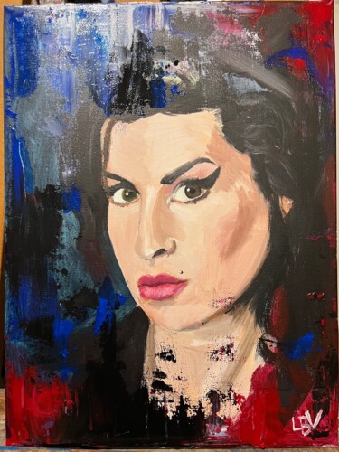 Pintura intitulada "Portrait Amy Wineho…" por Laetitia Boussouf Vignoles, Obras de arte originais, Acrílico