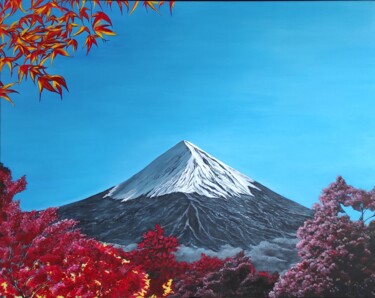 Pintura intitulada "Le Mont Fuji" por Laetitia Chambault, Obras de arte originais, Acrílico