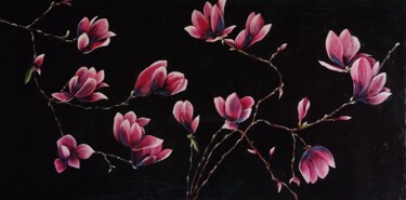 Pintura titulada "Magnolia" por Laetitia Chambault, Obra de arte original, Acrílico