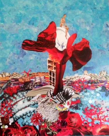 Peinture intitulée "fleur-de-bitume." par Laetitia De Gaulle, Œuvre d'art originale, Autre