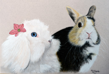 图画 标题为“Pivoine & Simbad” 由Laetitia Debienne, 原创艺术品, 粉彩