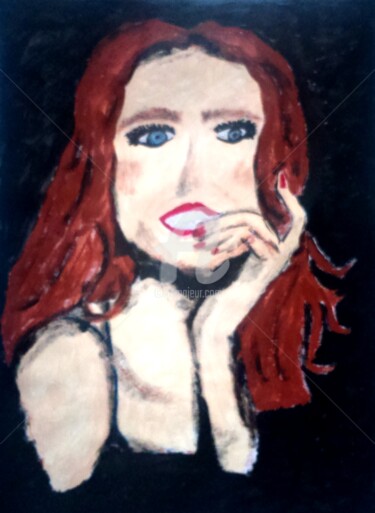 Malerei mit dem Titel "Embrasse-moi" von Laetitia Duviviez, Original-Kunstwerk, Acryl