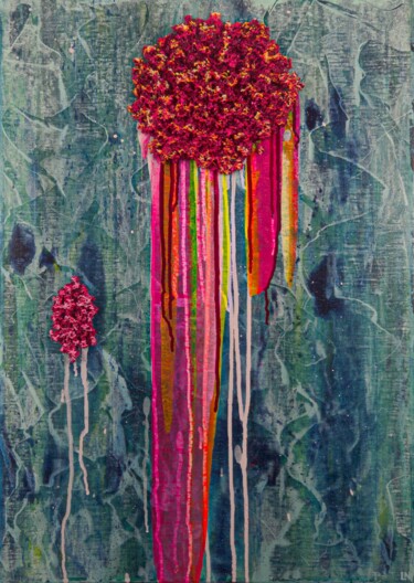 제목이 "Chimères 3"인 미술작품 Laetitia Nemery로, 원작, 아크릴 나무 들것 프레임에 장착됨