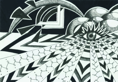 Zeichnungen mit dem Titel "Vision nouvelle" von Laëtitia Payet (Lëty Création), Original-Kunstwerk, Bleistift
