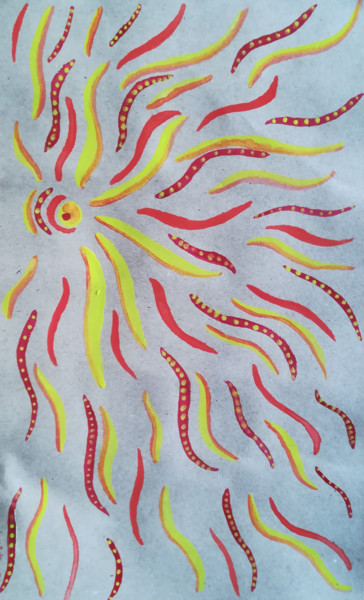 Painting titled "Rayon de soleil" by Laëtitia Payet (Lëty Création), Original Artwork, Watercolor